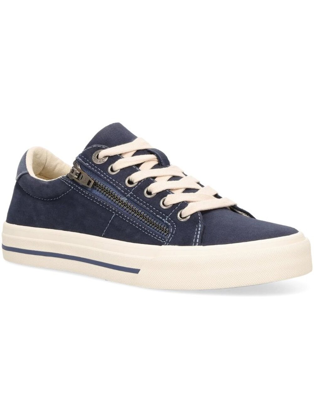 Taos Z Soul Zippered Lace Up Canvas Sneakers - Navy/Indigo - 10
